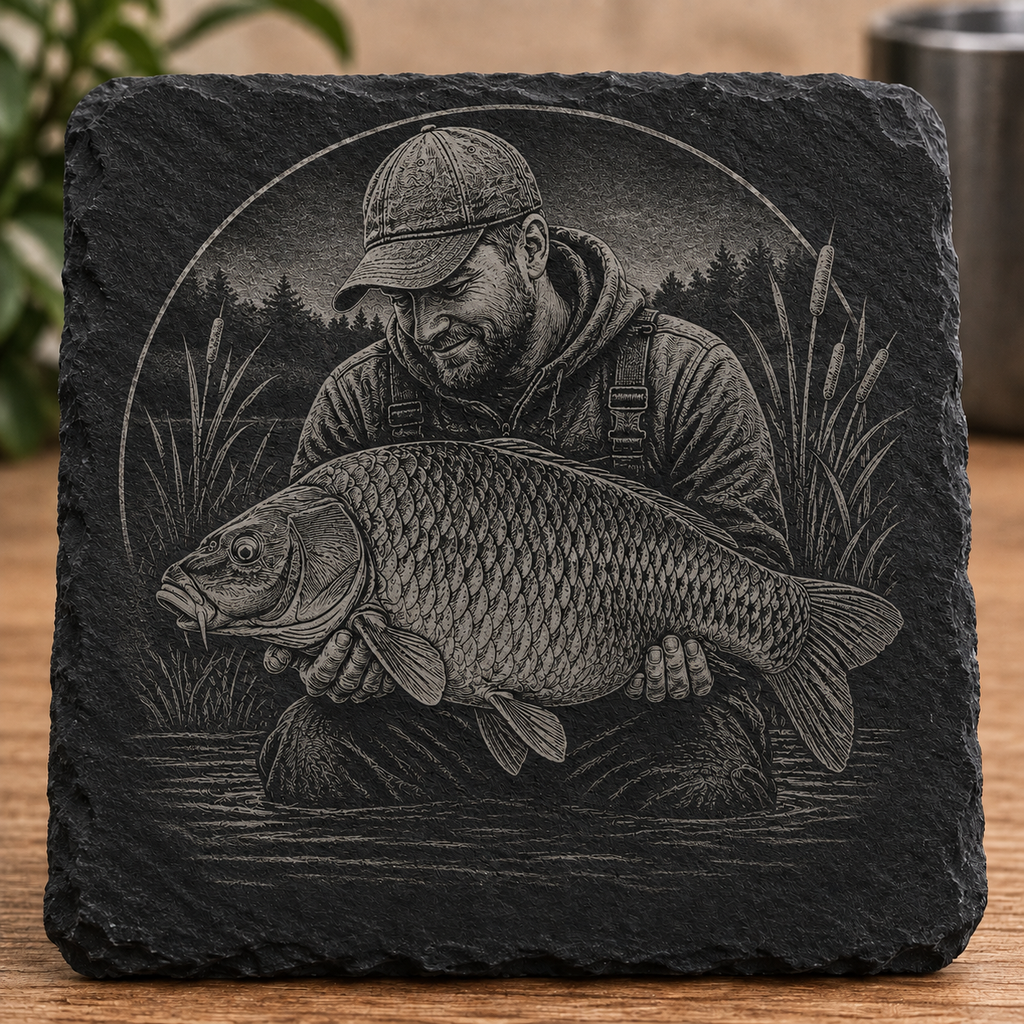 The Fisherman | Personalised Engraved Slate Coaster