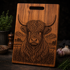 The Highland Cow | Custom Engraved Wooden Cutting Board